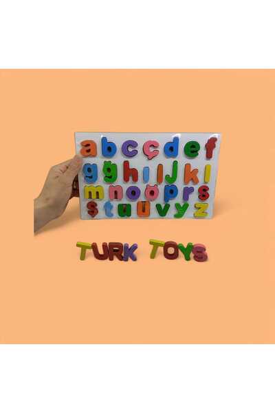 Türk Toys ahşap oyuncak bultak puzzle  büyük -küçük alfabe set