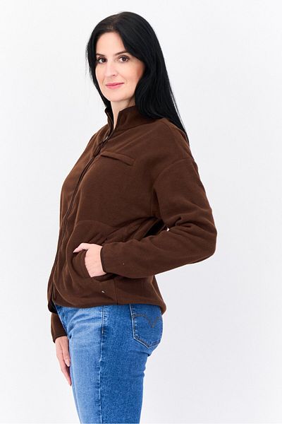 Bearpaw Women Mock Neck Solid Long Sleeves Sweatshirt, Brown