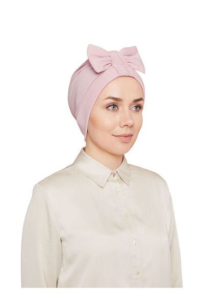 Melodi Scarf Women's Hijab Bow Outer Bonnet Ready Turban Powder