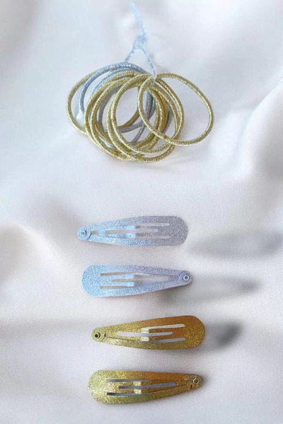 Vitastyle Gold and Silver Color 14 Piece Rubber Buckle and Side Buckle Set