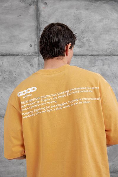 NOMARC Μουστάρδα Good Written Oversize Tshirt