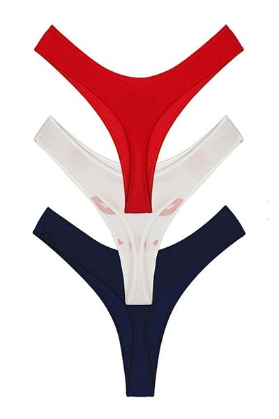 Perita.Life Women'S, Kiss Pattern, Cotton Regular Waist Thong/Set