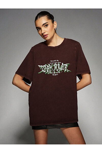 uyguntarz Μπλουζάκι Unisex Σκούρο Πράσινο με στάμπα Oversize