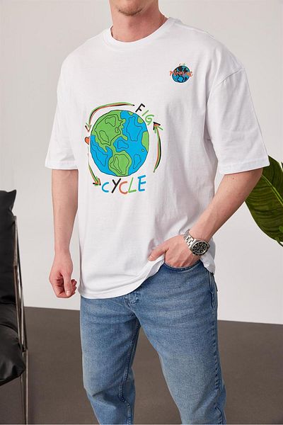 NOMARC Παγκόσμια Εκτυπωμένη Λευκή Τ-shirt