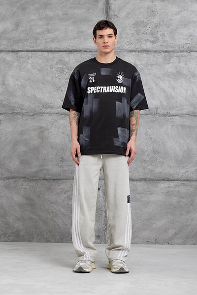 NOMARC Μαύρο μπλουζάκι Spectravision με λεπτομέρειες Oversize