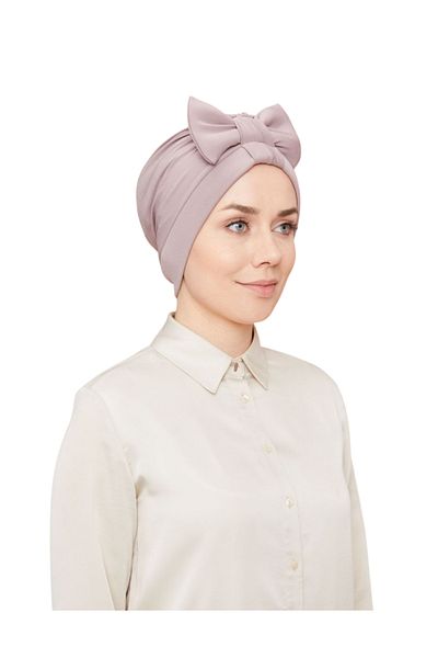 Melodi Scarf Γυναικείο Hijab Φιόγκος Εξωτερικό Καπό και Βιζόν