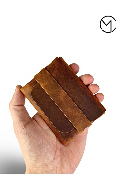Mess collection Genuine Leather Snap-Fit Horizontal Card Holder, Credit Card Wallet, Men's & Women's Minimalist Card Holder