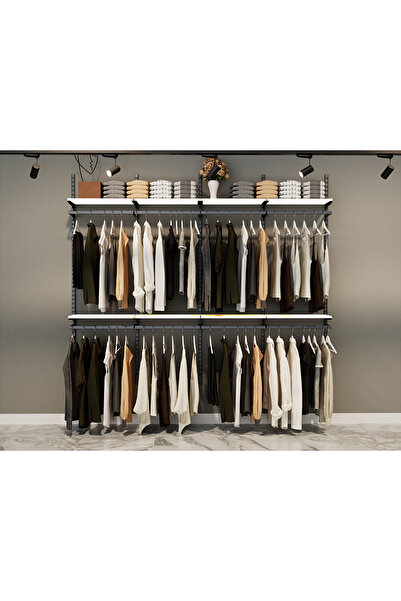 AYYILDIZ RAF Dekoratif Giyinme Odası Raf Sistemleri & Oda İçi Dekoratif Gardrop Raf Sistemi - Beyaz