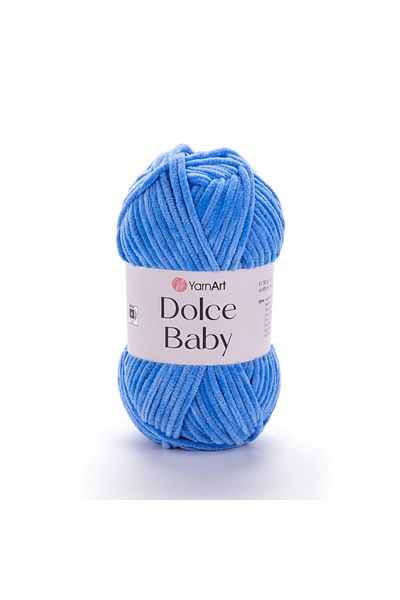 Yarnart Dolce Baby - Catifea, Funie de tricotat manual pentru bebelusi Albastru-777