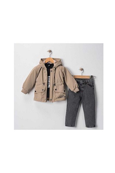 GÜL Baby Boy's Premium Quality Pouch Pouch 3-Piece Set, Jacket Badi Pant Set