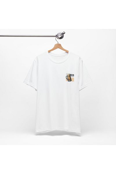 IVART Beer Club Unisex Μαύρο μπλουζάκι με λαιμόκοψη 100% βαμβάκι - εμπριμέ