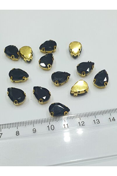 CRYSTALSHOP Обвит камък - черен капков камък 10*14 мм (50 г. сл. Хр.)