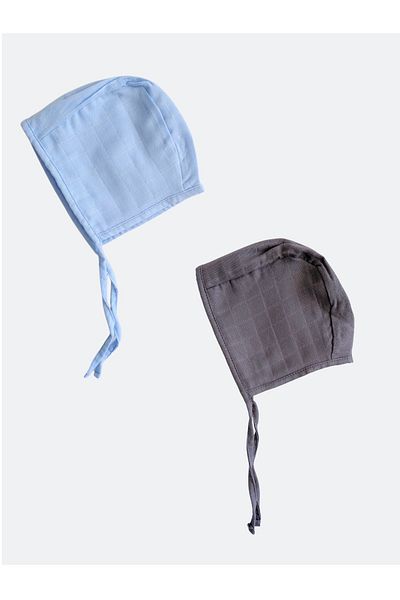 runbaby 2 Pieces Single Layer Muslin Double Sided Baby Bonnet Hat (3-9 Months)
