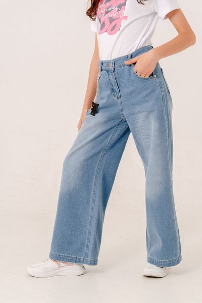 GİYİCEM TEKSTİL Girl's Loose Basic Jeans Trousers 2183