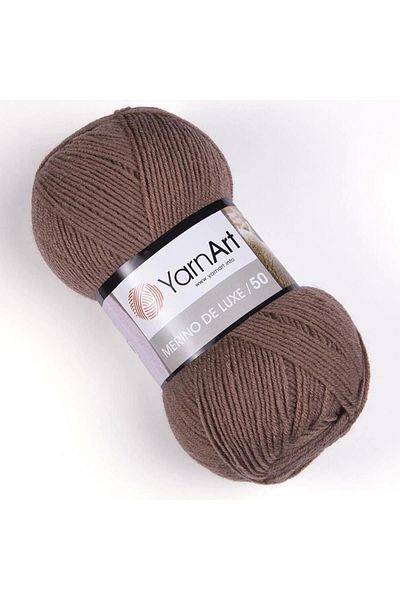 Yarnart MERINO DE LUXE 50 - ΠΛΕΚΤΟ ΜΑΝΙΚΙ ΧΕΡΙΟΥ ΓΑΛΑΚΤΟ ΚΑΦΕ-514
