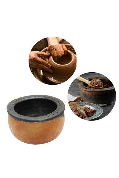 Efsoon Organics Natural Handmade Baked 32 cm Clay Casserole Pot