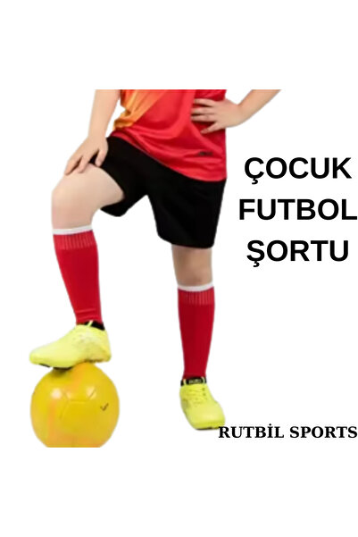 RUTBİL SPORTS ÇOCUK FUTBOL ŞORTU - FUTBOL ŞORTU SİYAH -KISA SPOR ŞORTU SİYAH- FUTBOLCU ŞORT SİYAH