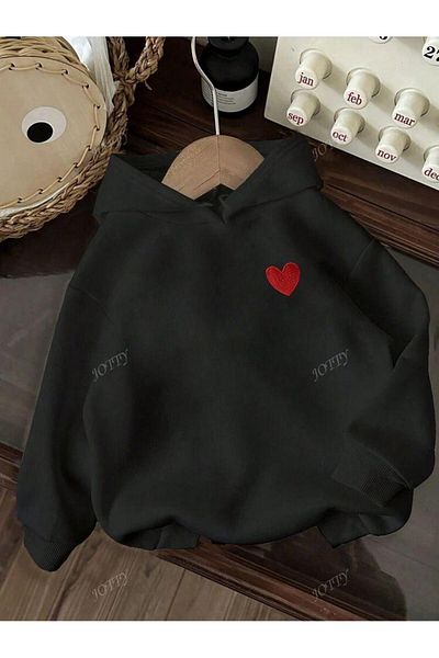 SEDA IŞIKLAR Unisex Heart Printed Oversize Sweatshirt
