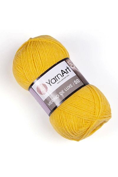 Yarnart MERINO DE LUXE 50 - ΠΛΕΚΤΟ ΧΕΡΙ ΞΑΝΘΟ 586