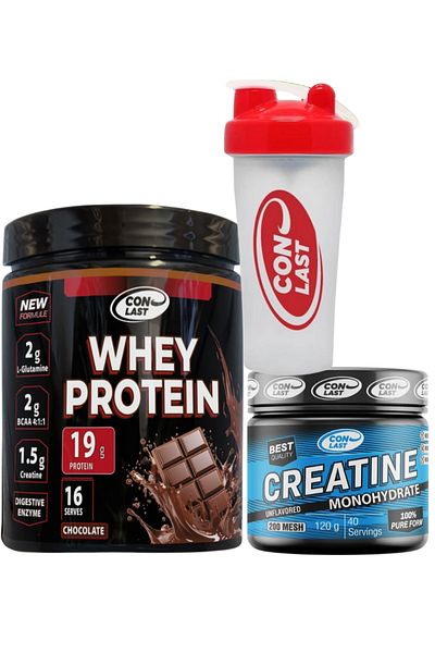 Conlast Whey Protein Chocolate 400G/Creatine 120g Gift Shaker