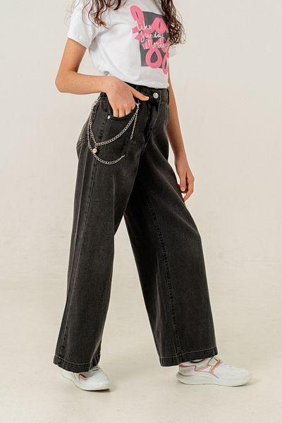 GİYİCEM TEKSTİL Girl's Loose Basic Jeans Trousers 2183