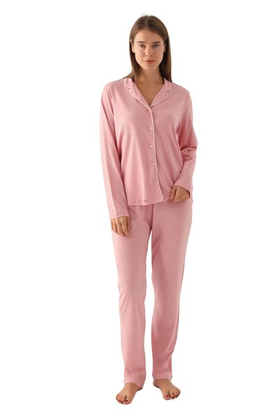 Pierre Cardin Modal Pajama Set 2025 - Modal Combed Cotton Long Sleeve Plain Leg Pajamas