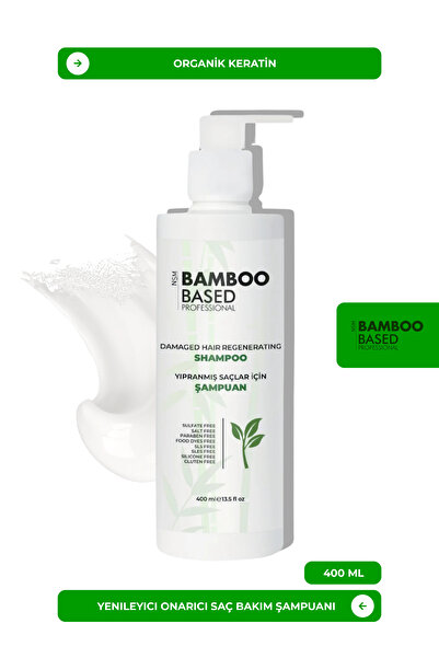 Bamboo Based Professional Green Line Keratin Yenileyici Onarıcı Saç Bakım Şampuanı 400ml