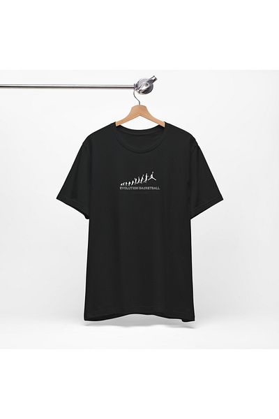 IVART Evolution Basketball Printed Unisex Μαύρο μπλουζάκι με λαιμόκοψη 100% βαμβακερό κοντομάνικο