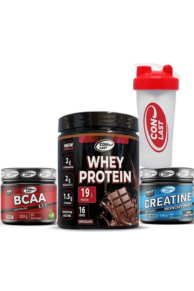 Conlast Whey Protein Chocolate 400G/Bcaa 300G/Creatine 120g Gift Shaker