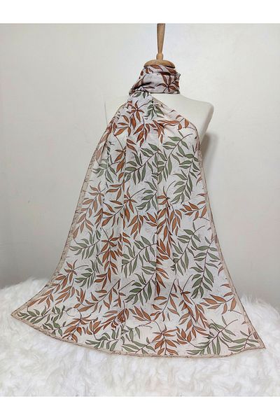 REMOMODA Şal din şifon cu model 180x70 cm - Model cu frunze