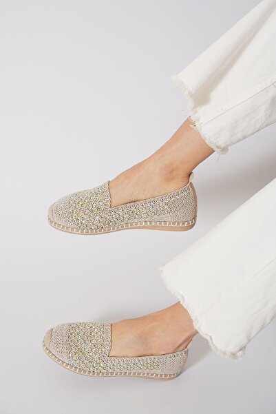 Moda Pie حذاء باليه نسائي من Pelar Wicker Stone