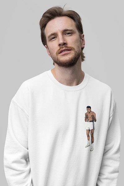 SEVBANO Muhammad Ali Clay Printed Unisex Oversize Legend Boxer Sweatshirt