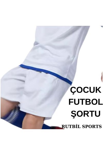 RUTBİL SPORTS Children's Football Shorts - Short Sports Shorts White