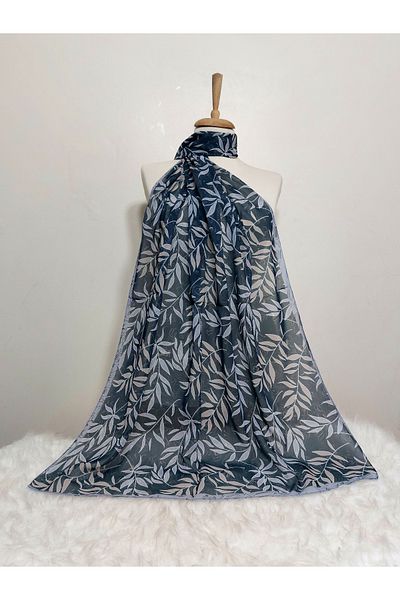 REMOMODA Şal din şifon cu model 180x70 cm - Model cu frunze