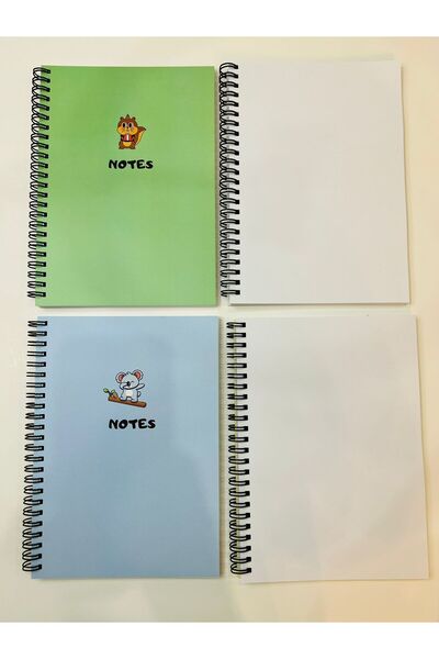 Notes ada Set of 4 Unlined Notebooks 15x21 Cm 120 Pages Paper Cover Spiral Notebook