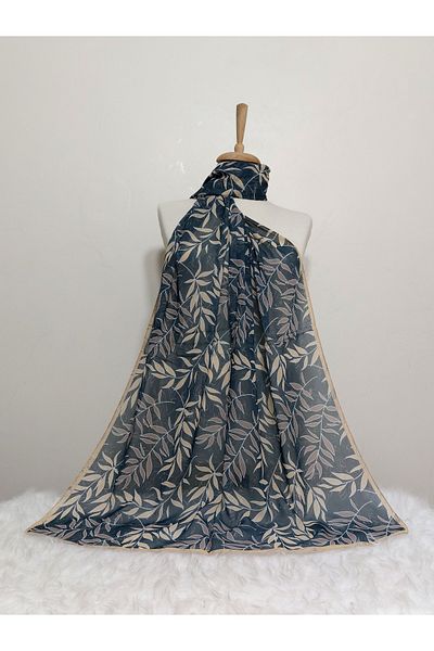 REMOMODA Şal din şifon cu model 180x70 cm - Model cu frunze