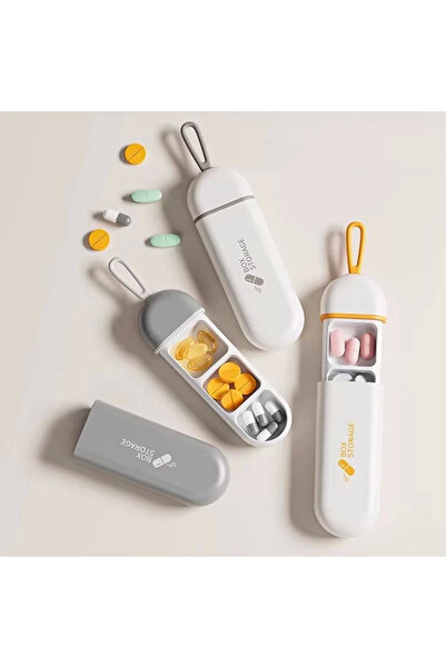 Epilons 3 Compartments Portable Travel Type Pill Storage Box Medicine Storage Box