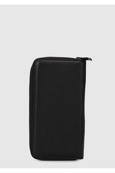 Carrera Μαύρο Car006 Μαύρο πορτοφόλι από γνήσιο δέρμα