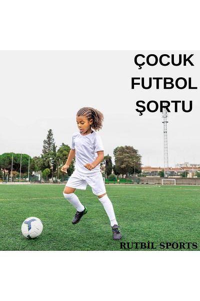 RUTBİL SPORTS Children's Football Shorts - Short Sports Shorts White
