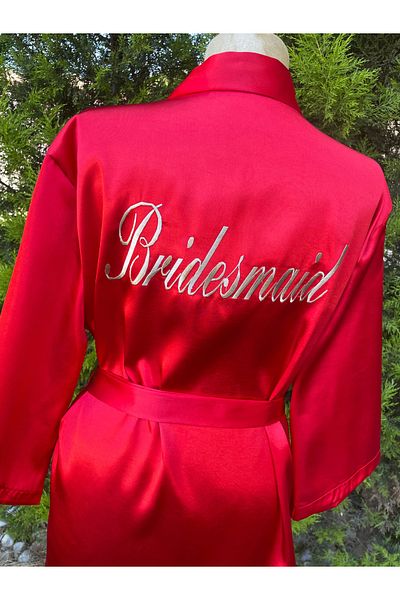 Before To Be Bride Red Bridesmaid Dressing Gown