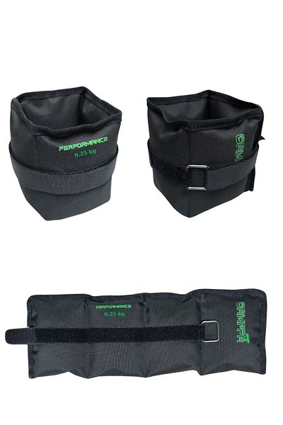 gampfa 2 X 0.25 kg Black Hand Foot Wrist Weight