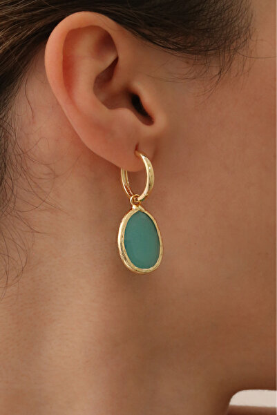 Custom Cut Cat Eye Natural Stone Design Earrings