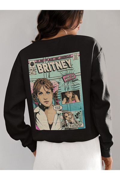 SEVBANO Britney Spears Printed Unisex Oversize Singer Sweatshirt