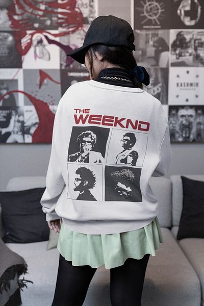 SEVBANO The Weeknd Design Printed Unisex Oversize Rapper Singer Sweatshirt