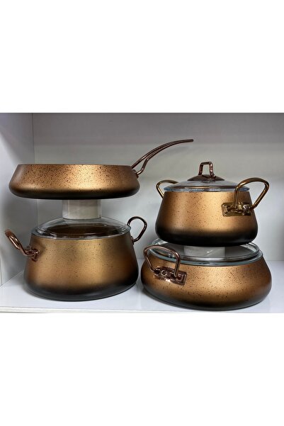 FMS Bakraç 7 Parça Granit Set Bakır