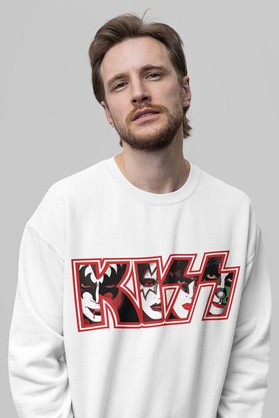 SEVBANO Design Kiss Printed Unisex Oversize Rock Metal Sweatshirt