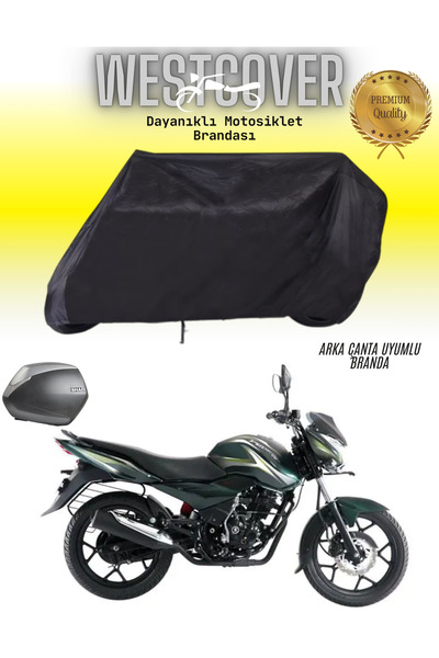 WestCover Bajaj Discover 150 F حقيبة خلفية متوافقة مع القماش المشمع الأسود لل...