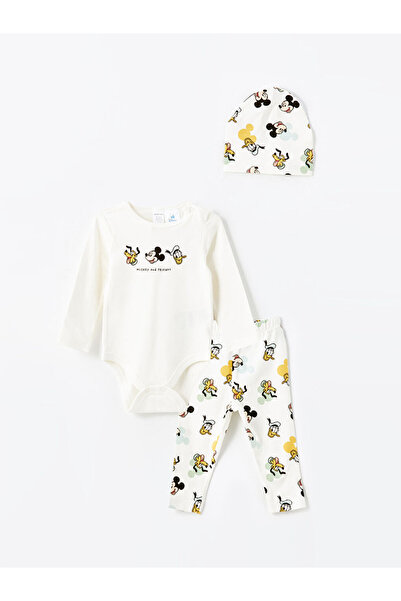 LC Waikiki Crew Neck Mickey Mouse Printed Baby Boys' Hospital Set