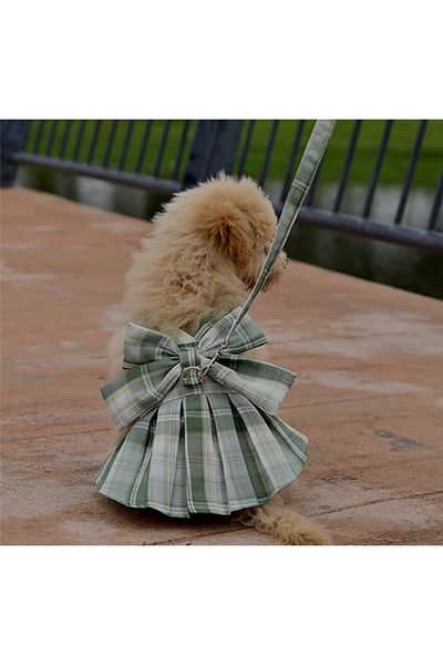 ARDSU Plaid Bow Tie Collar Small Dog, Cat, Puppy Rabbit, Dress, Pet Clothes,