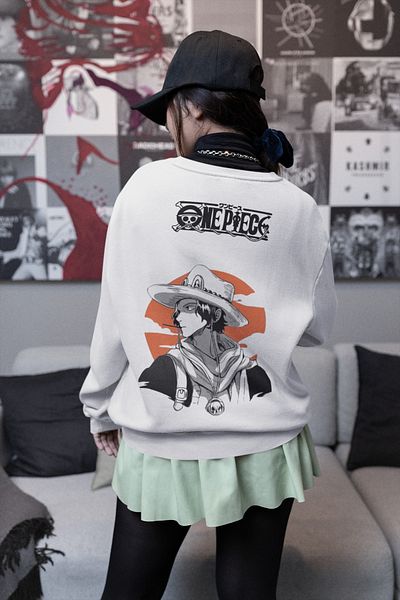 SEVBANO One Piece Printed Unisex Oversize Anime Sweatshirt